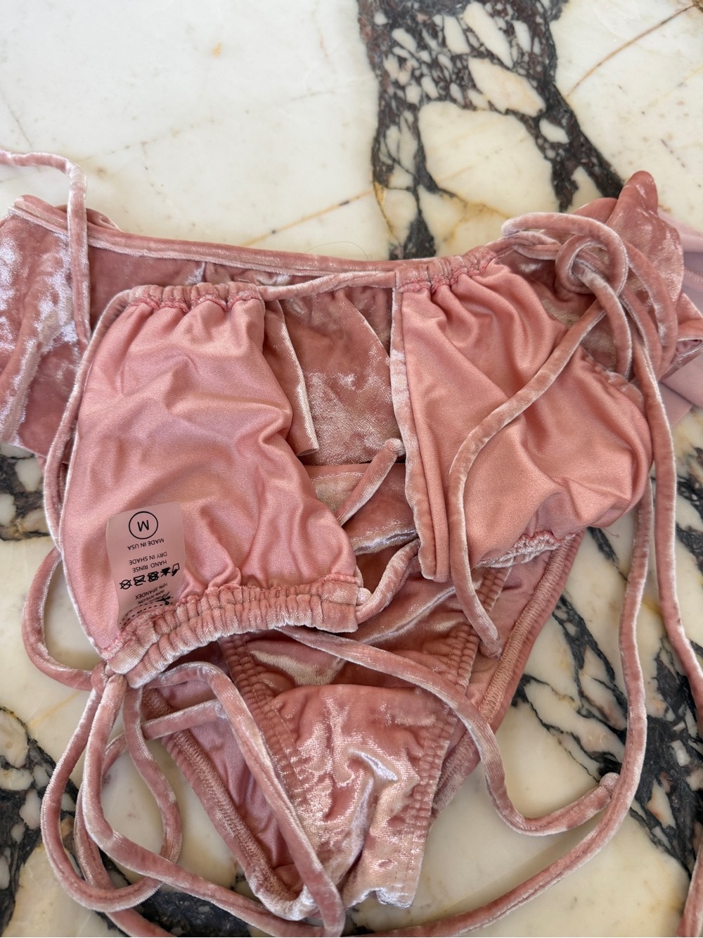 Montce Pink Crush velvet bikini (medium) - Picture 2 of 4